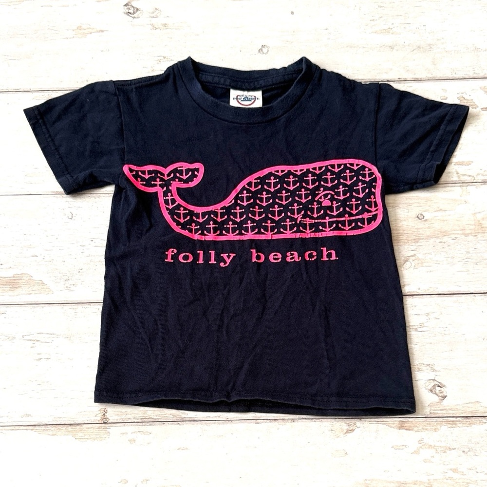 Girls 3T Unisex Cut Tshirt Short Sleeve Shirt Top Navy Blue Vinyard Vines Whale